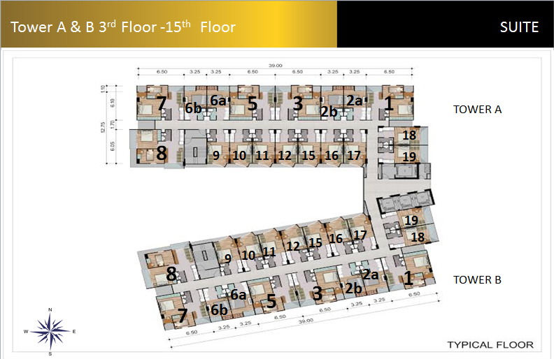Floor Plan A & B 3rd Floor - 15th Floor